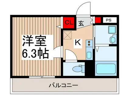 メゾン・ジュジュ与野本町(1K/3階)の間取り写真