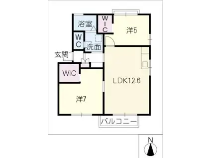 ソレーユ曙 E棟(2LDK/2階)の間取り写真