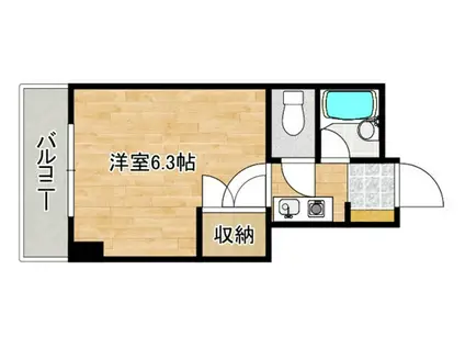 エステート24東雲(1K/4階)の間取り写真