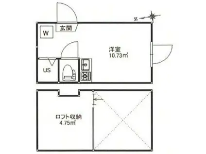 フェリスコサージュ(ワンルーム/1階)の間取り写真