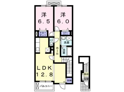 カーサ・フローレス(2LDK/2階)の間取り写真