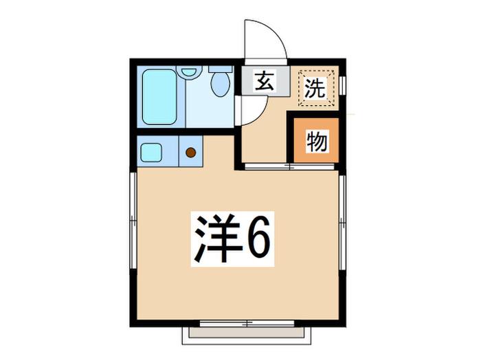 オカベグリーン(ワンルーム/2階)の間取り写真