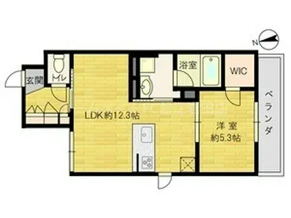 シャーメゾン菱屋東(1LDK/2階)の間取り写真