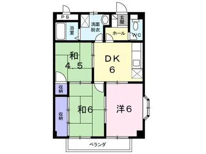 ロイヤル朋II(3DK/2階)の間取り写真