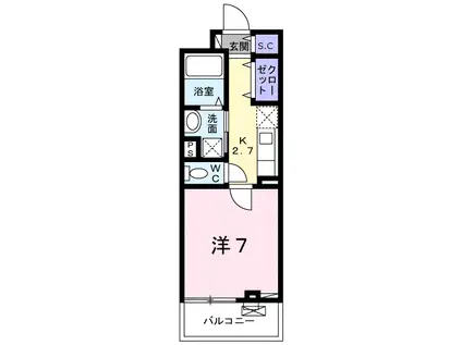 PRIMO II(1K/2階)の間取り写真