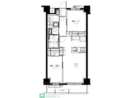 S-RESIDENCE東浦和AGUA(2LDK/4階)の間取り写真
