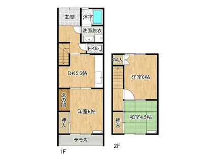 KAKUSHI BASE(3DK/1階)の間取り写真