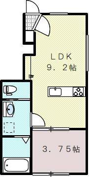 LUMIELE仏生山(1LDK/1階)の間取り写真