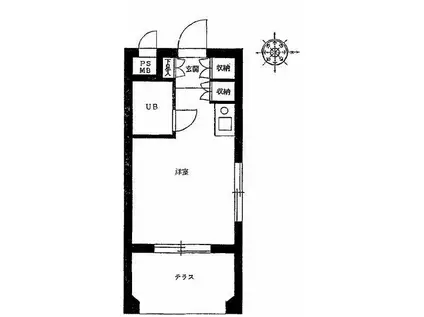 エトワール上連雀(ワンルーム/1階)の間取り写真
