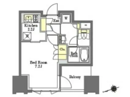 びゅうリエットグラン新宿戸山(1K/10階)の間取り写真