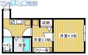シオンヒルズ(2K/1階)の間取り写真