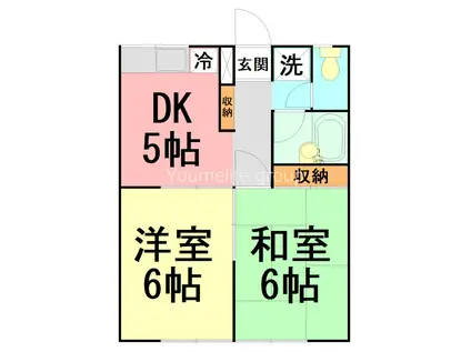 エステートピアFUJI II(2DK/1階)の間取り写真