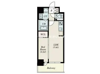 ALIVIS堺浜寺(1LDK/8階)の間取り写真