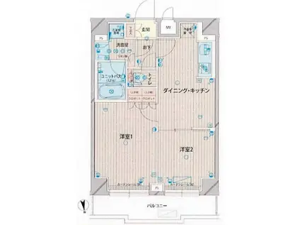 ルーブル上板橋(2DK/1階)の間取り写真