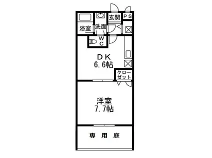 フジパレス三葛(1DK/1階)の間取り写真