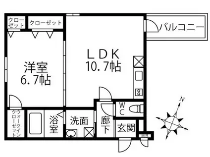 フジパレス深井駅前(1LDK/1階)の間取り写真