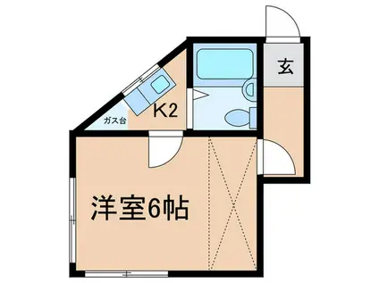 わかば荘(1K/2階)の間取り写真