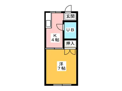 オランジュベール日永(1K/2階)の間取り写真