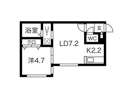 モンテヴェルディL.A(1LDK/3階)の間取り写真