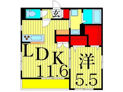 PAUL MAISON(1LDK/2階)の間取り写真