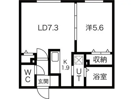 LA LUCE南郷(1LDK/3階)の間取り写真