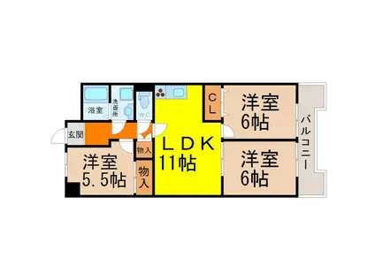 プレザント白金(3LDK/3階)の間取り写真