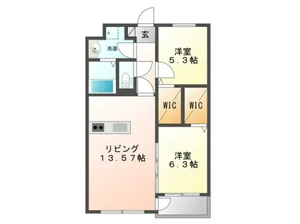 YS REVE  (2LDK/1階)の間取り写真