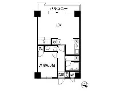 コスモ上池袋(1LDK/10階)の間取り写真