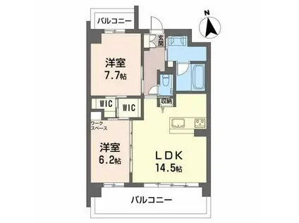 GRAND COURT(2LDK/2階)の間取り写真