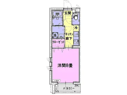 FLATS芝本町(1K/3階)の間取り写真