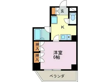 ラ・メゾン・ヴェール(1K/3階)の間取り写真