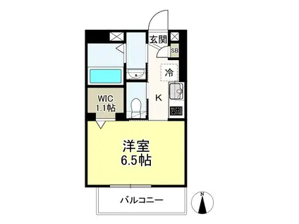 ステラ下連雀(1K/1階)の間取り写真