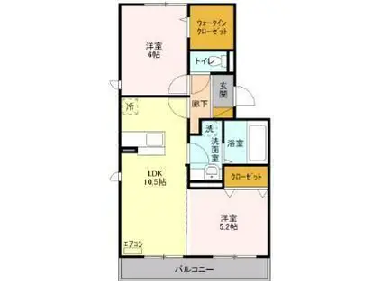 メゾン・ジャンティーユ(2LDK/3階)の間取り写真