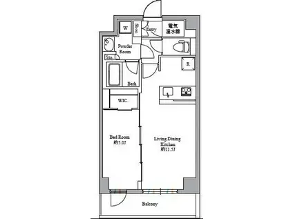 ハーモニーレジデンス高田馬場(1LDK/B1階)の間取り写真