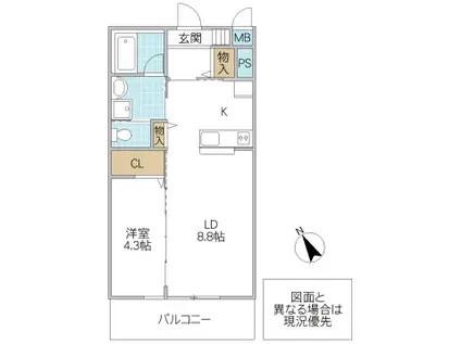 スペリアージュ(1LDK/3階)の間取り写真