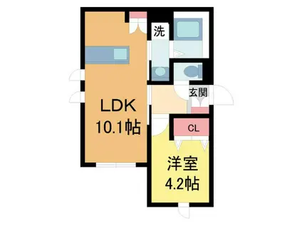 西宮市南昭和町ヘーベルメゾン(1LDK/1階)の間取り写真