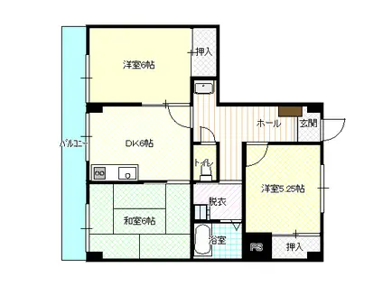 サンエクセルみどり(3DK/2階)の間取り写真