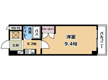 BEL PALAZZO(1K/4階)の間取り写真