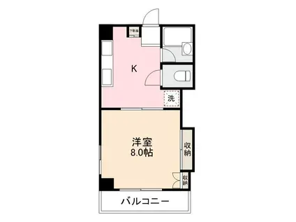 エーブル志度(1DK/6階)の間取り写真