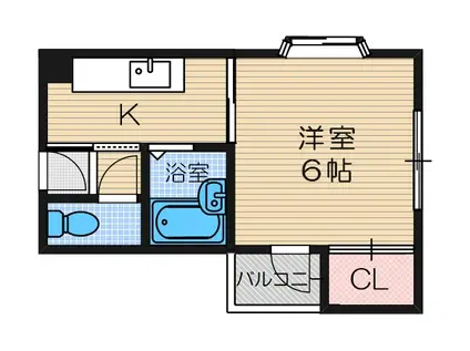 大手町マンション(1K/2階)の間取り写真