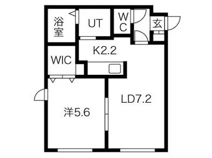 VIVACE HASSAMU(1LDK/2階)の間取り写真