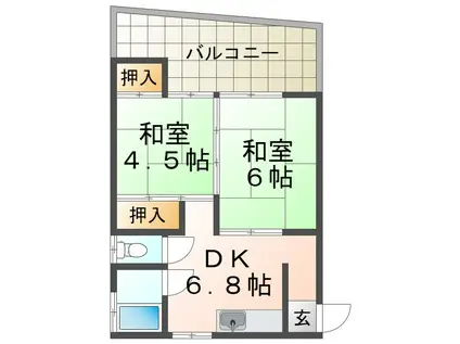 堀松マンション(2DK/1階)の間取り写真