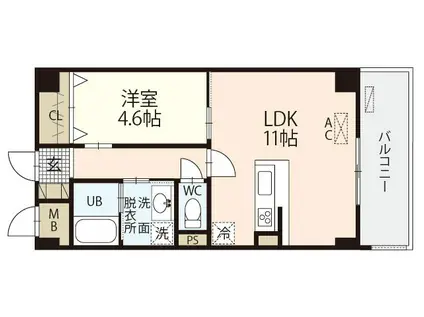 ARC REVEUR(1LDK/1階)の間取り写真