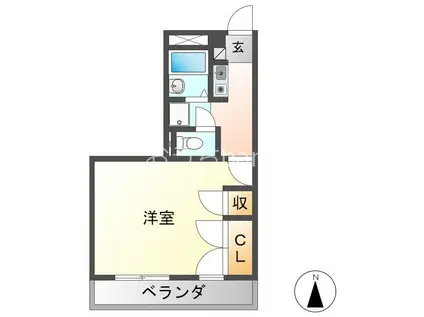 ドリーム(1K/1階)の間取り写真