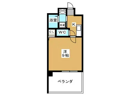 ハーグレジデンス京都御所西I(1K/6階)の間取り写真