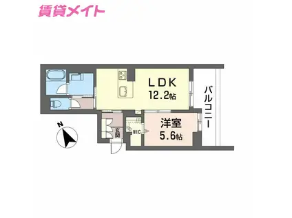 HIGHNESS本郷町(1LDK/3階)の間取り写真