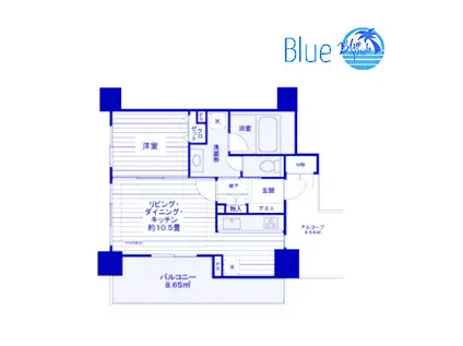 ライオンズステーションプラザ根岸(1LDK/4階)の間取り写真