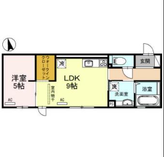ラピスラズリ(1LDK/1階)の間取り写真