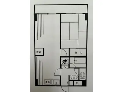 リヴェール丹野(1LDK/4階)の間取り写真