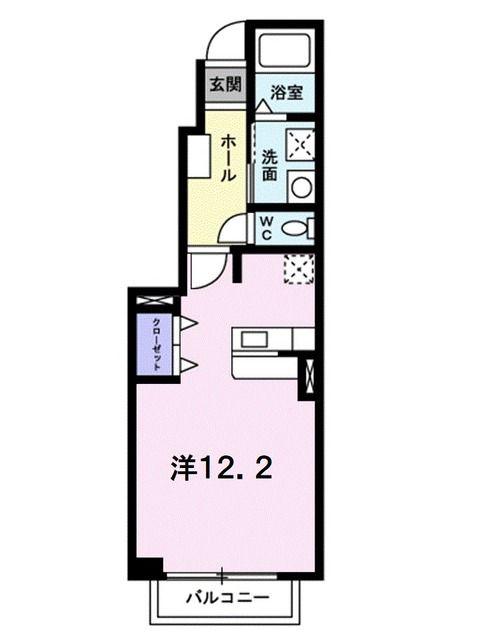 メゾンドロベリア(ワンルーム/1階)の間取り写真